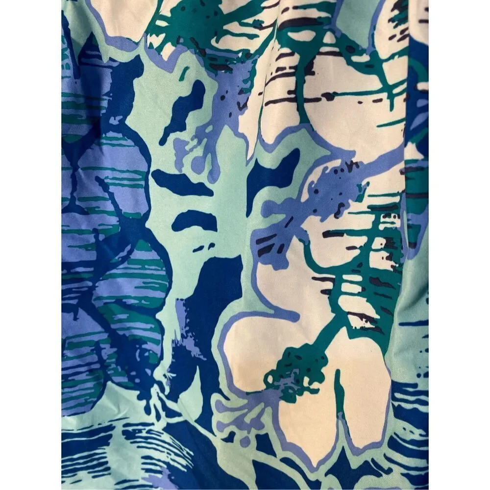 Nat Nast Men’s Hawaiian Print Blue & White Swimsuit.Trunks size  XXL